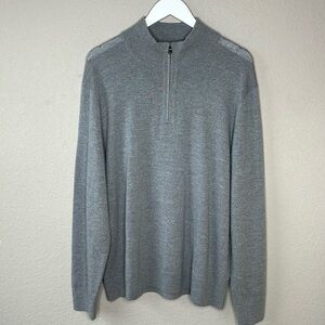 Banana Republic 100% Italian Merino Wool Quarter Zip Sweater Size XL